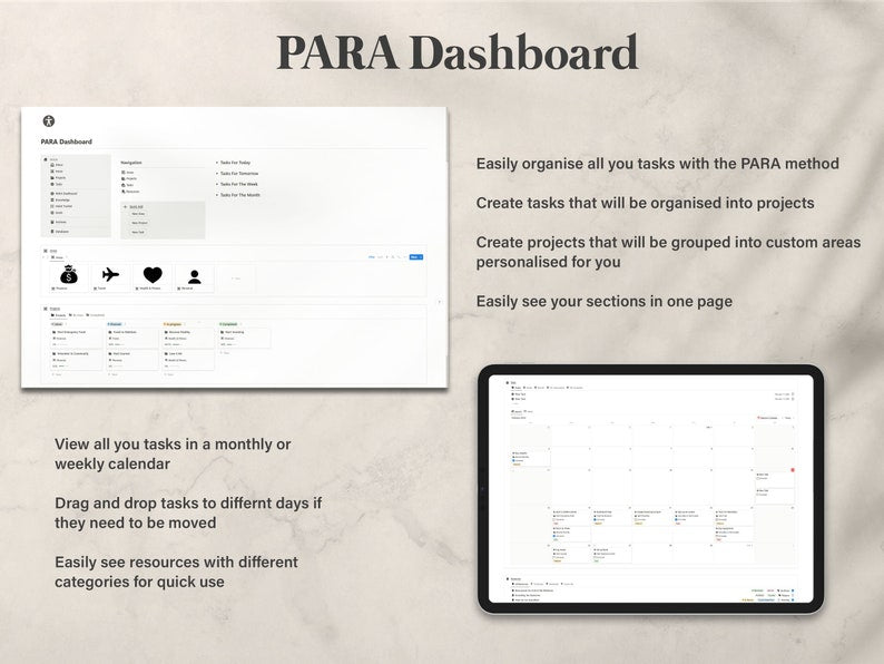 Notion Ultimate Second Brain Planner, Notion Life Planner