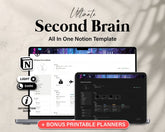 Notion Ultimate Second Brain Planner, Notion Life Planner