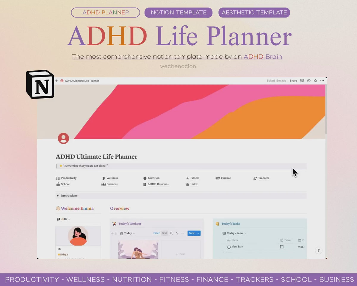 ADHD Life Planner Notion Template